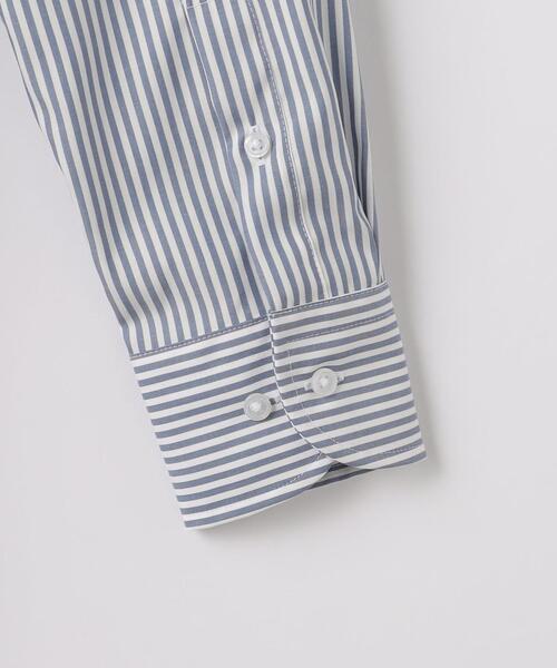 green label relaxing（グリーンレーベルリラクシング）の「コットン ロンドンストライプ スタンダード ワイドカラー ドレスシャツ -イージーアイロン-（ビジネスシャツ・メンズ・ネイビー/ライトグレー・38cm/40cm/43cm/39cm/41cm/42cm/37cm）」の10枚目の写真