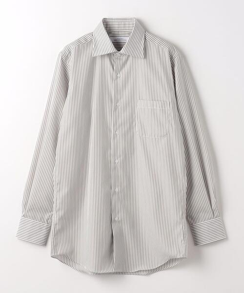 green label relaxing（グリーンレーベルリラクシング）の「コットン ロンドンストライプ スタンダード ワイドカラー ドレスシャツ -イージーアイロン-（ビジネスシャツ・メンズ・ネイビー/ライトグレー・38cm/40cm/43cm/39cm/41cm/42cm/37cm）」の14枚目の写真