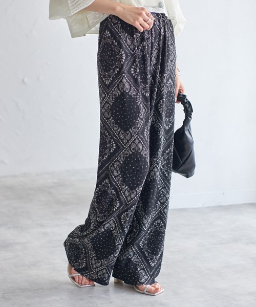 each(イーチ)の「セルフカット無地&アソート柄リラックスパンツ(その他パンツ・レディース・ブラック/ダークブラック/ダークグレー/ブラック系その他/ベージュ/スモークピンク/グリーン/アイボリー/ホワイト/ホワイト系その他/レオパード/ブラウン系カモフラージュ/ブラック系その他2/グレー系カモフラージュ/ゼブラ・FREE)」の7枚目の写真