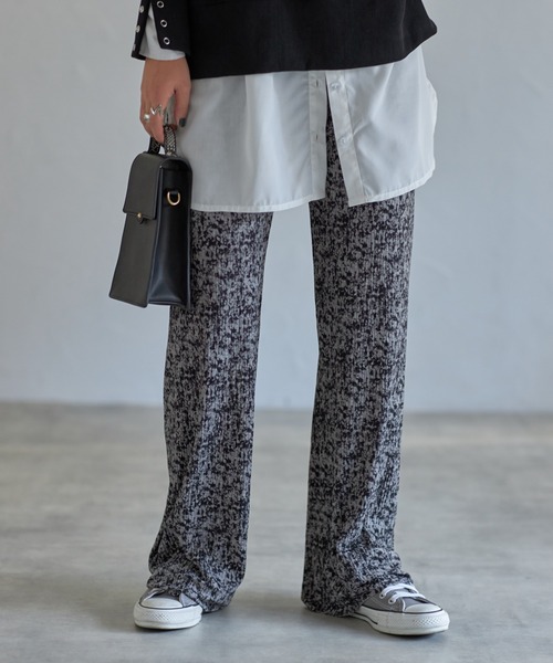 each(イーチ)の「セルフカット無地&アソート柄リラックスパンツ(その他パンツ・レディース・ブラック/ダークブラック/ダークグレー/ブラック系その他/ベージュ/スモークピンク/グリーン/アイボリー/ホワイト/ホワイト系その他/レオパード/ブラウン系カモフラージュ/ブラック系その他2/グレー系カモフラージュ/ゼブラ・FREE)」の8枚目の写真