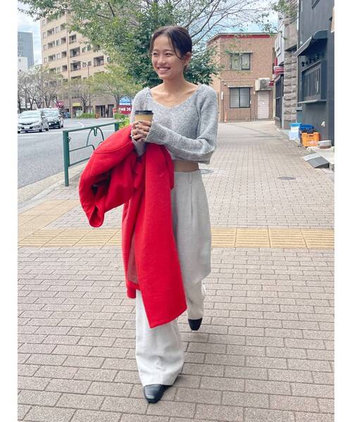 Ungrid(アングリッド)の「スタンドカラールーズコート(その他アウター・レディース・レッド/チャコールグレー/アイボリー・MEDIUM/SMALL)」の22枚目の写真