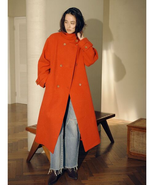 Ungrid(アングリッド)の「スタンドカラールーズコート(その他アウター・レディース・レッド/チャコールグレー/アイボリー・MEDIUM/SMALL)」の4枚目の写真