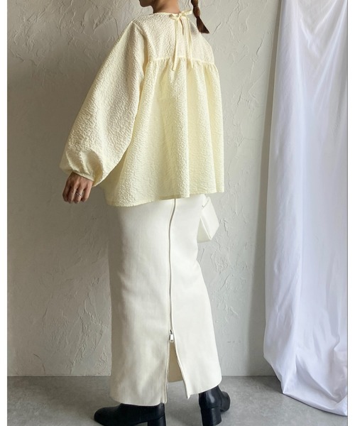 She's Closet（シーズクローゼット）の「前後2WAY ハイウエストニットタイトロングフロントジップスカート（スカート・レディース・チャコールグレー/アイボリー/ブラック/レッド/ブルー/グレイッシュベージュ/ライトグレー/ネイビー/ブラウン・FREE）」の10枚目の写真