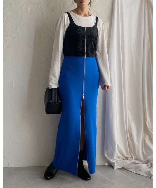 ハンドメイド ！ジプシースカート セット シルバーと紺 JILL by JILL STUART（ジルバイジルスチュアート） スカート フロント