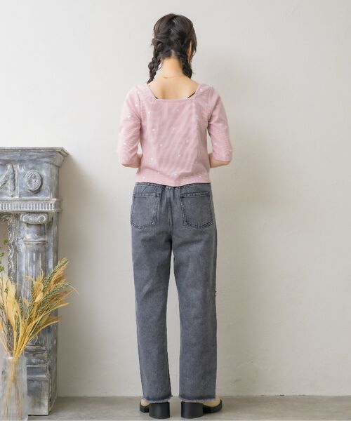 ems excite（エムズエキサイト）の「ダメージデニムPT（デニムパンツ・レディース・ブラック/ライトブルー/ピンク・FREE）」の7枚目の写真