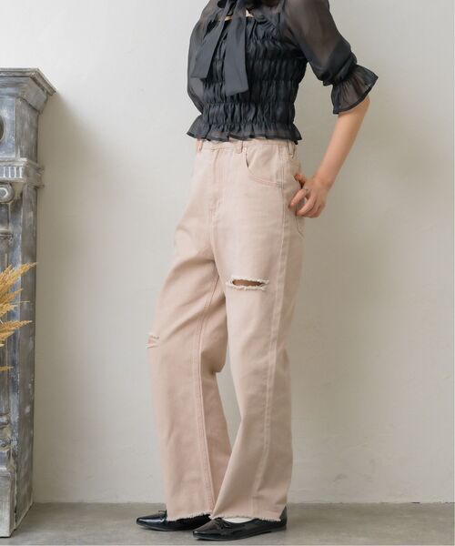 ems excite（エムズエキサイト）の「ダメージデニムPT（デニムパンツ・レディース・ブラック/ライトブルー/ピンク・FREE）」の16枚目の写真