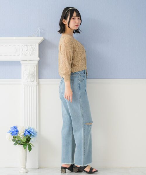 ems excite（エムズエキサイト）の「ダメージデニムPT（デニムパンツ・レディース・ブラック/ライトブルー/ピンク・FREE）」の19枚目の写真