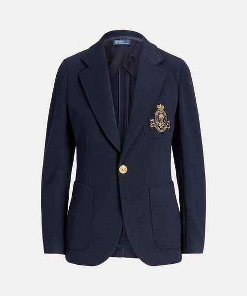 【未使用級】ポロラルフローレン ロゴクレスト ダブルニット ブレザー ジャケット ロゴクレスト ニット ブレザー（その他アウター）｜POLO RALPH LAUREN