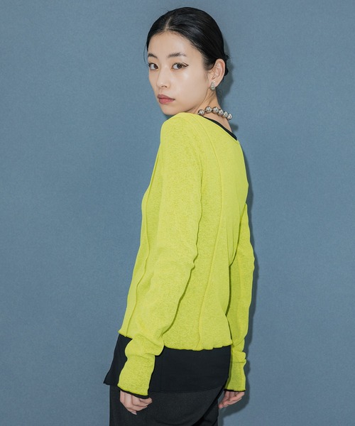 UNITED TOKYO(ユナイテッドトウキョウ)の「フリーカスタムセットカットソー|ウォッシャブル(Tシャツ/カットソー・レディース・ブラック/イエロー・FREE)」の10枚目の写真