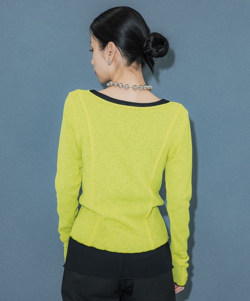 UNITED TOKYO(ユナイテッドトウキョウ)の「フリーカスタムセットカットソー|ウォッシャブル(Tシャツ/カットソー・レディース・ブラック/イエロー・FREE)」の4枚目の写真