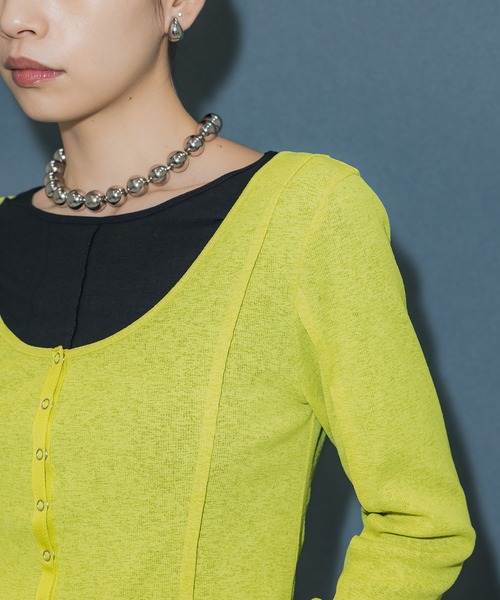 UNITED TOKYO(ユナイテッドトウキョウ)の「フリーカスタムセットカットソー|ウォッシャブル(Tシャツ/カットソー・レディース・ブラック/イエロー・FREE)」の13枚目の写真