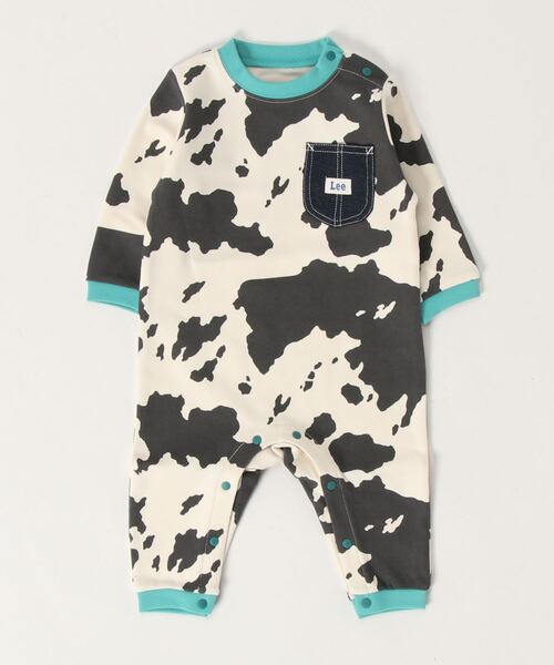 Lee（リー）の「【70/80cm】ベビー Leeカウ柄 長袖ロンパース（ロンパース・キッズ・ブラウン/ブラック・70/80）」の2枚目の写真