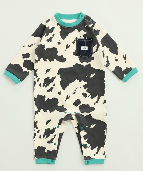 Lee（リー）の「【70/80cm】ベビー Leeカウ柄 長袖ロンパース（ロンパース・キッズ・ブラウン/ブラック・70/80）」の4枚目の写真