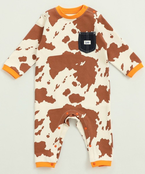 Lee（リー）の「【70/80cm】ベビー Leeカウ柄 長袖ロンパース（ロンパース・キッズ・ブラウン/ブラック・70/80）」の9枚目の写真
