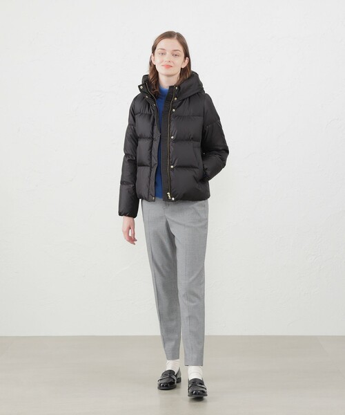 MACKINTOSH PHILOSOPHY（ﾏｯｷﾝﾄｯｼｭ ﾌｨﾛｿﾌｨｰ）の「【WEB限定&一部店舗限定】フーデッドショートダウン（トレンチコート・レディース・ブラック/ダークネイビー・38/36）」の9枚目の写真