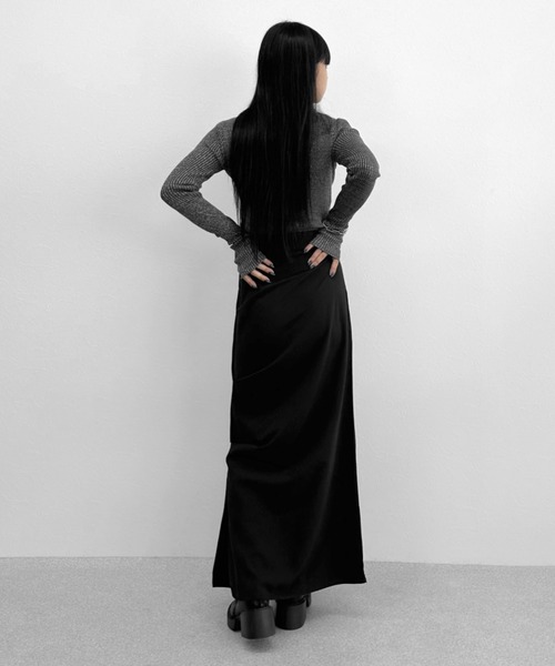 Juemi　VelvetyMockNeckKnit 　ハイネックニットブラック ハイネックニットジップアップ | ファッション通販サイト NUGU