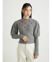 lily brown 刺繍ニット LILY BROWN Lily Brown 刺繍ニットプルオーバー ブラック -靴