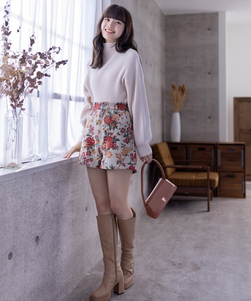 clear（クリア）の「ゴブランショートパンツ（その他パンツ・レディース・アイボリー/ブラック・F）」の3枚目の写真