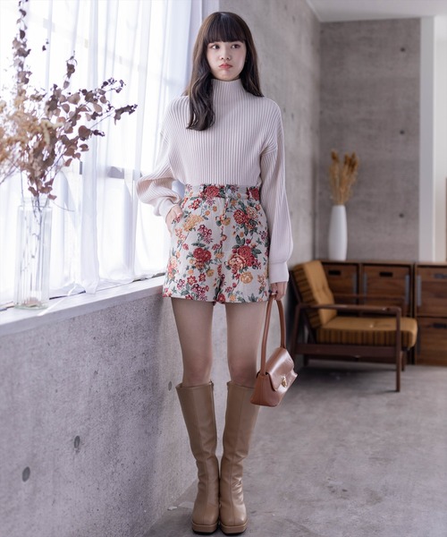 clear（クリア）の「ゴブランショートパンツ（その他パンツ・レディース・アイボリー/ブラック・F）」の4枚目の写真