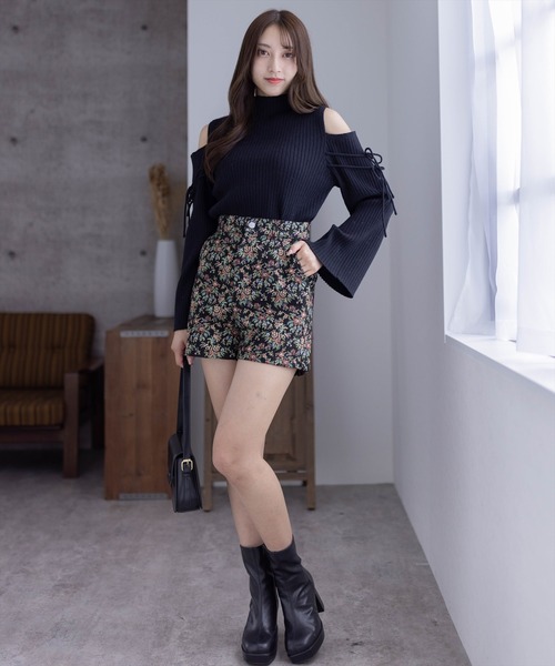 clear（クリア）の「ゴブランショートパンツ（その他パンツ・レディース・アイボリー/ブラック・F）」の5枚目の写真