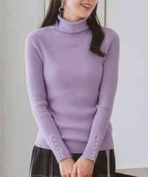 【しっとりもちもち素材】タートルネックニット