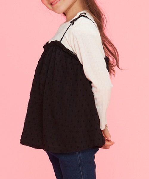 Caldia(カルディア)の「シフォンキャミチュニックTシャツ(Tシャツ/カットソー・キッズ・ラベンダー/スミクロ/オフホワイト・120/100/110/140/130)」の9枚目の写真