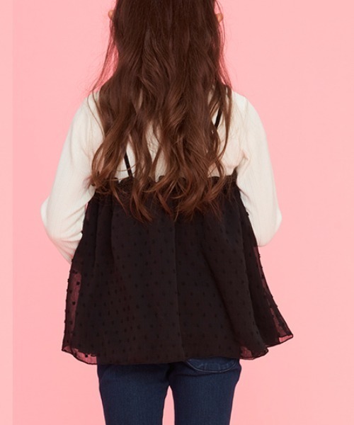 Caldia(カルディア)の「シフォンキャミチュニックTシャツ(Tシャツ/カットソー・キッズ・ラベンダー/スミクロ/オフホワイト・120/100/110/140/130)」の10枚目の写真