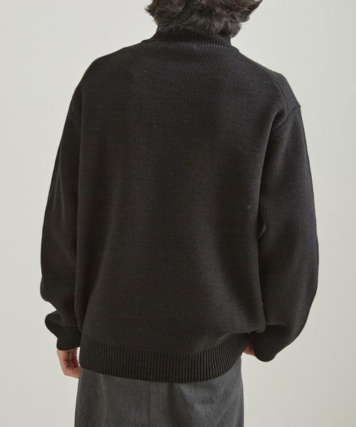 ADAM ET ROPE'（アダムエロペ）の「アンチピリング タートルニット プルオーバー / 毛玉防止（ニット/セーター・メンズ・ブラック/オフホワイト/チャコールグレー/オレンジ・M/L）」の17枚目の写真