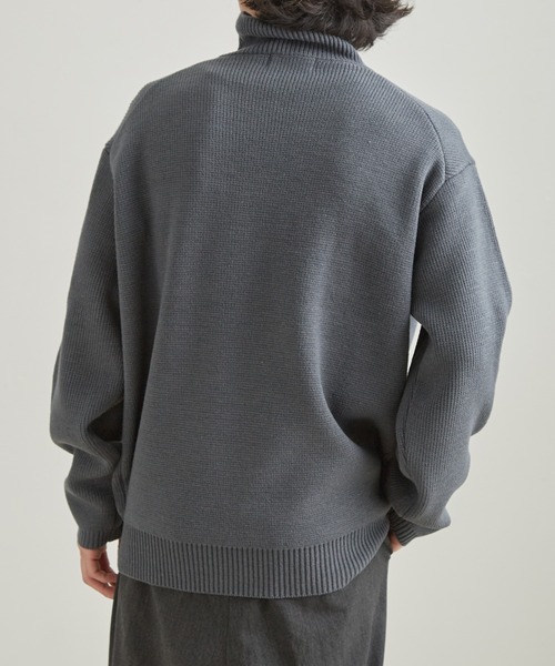 ADAM ET ROPE'（アダムエロペ）の「アンチピリング タートルニット プルオーバー / 毛玉防止（ニット/セーター・メンズ・ブラック/オフホワイト/チャコールグレー/オレンジ・M/L）」の20枚目の写真