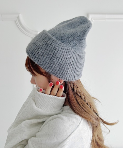 セール】モヘアライクニットビーニー（ニットキャップ/ビーニー