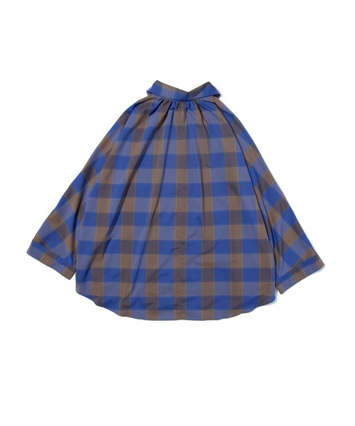 F/CE. （エフシーイー）の「F/CE. DOTAIR CHECK SMOCK BLOUSE / エフシーイー ドットエア チェック スモック ブラウス（シャツ/ブラウス・レディース・ブルー/ベージュ・SMALL）」の4枚目の写真