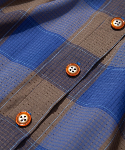 F/CE. （エフシーイー）の「F/CE. DOTAIR CHECK SMOCK BLOUSE / エフシーイー ドットエア チェック スモック ブラウス（シャツ/ブラウス・レディース・ブルー/ベージュ・SMALL）」の11枚目の写真