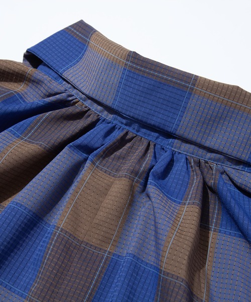 F/CE. （エフシーイー）の「F/CE. DOTAIR CHECK SMOCK BLOUSE / エフシーイー ドットエア チェック スモック ブラウス（シャツ/ブラウス・レディース・ブルー/ベージュ・SMALL）」の12枚目の写真