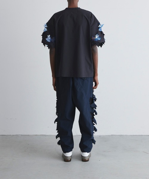 新品・タグ付き yoBIOTOP シアーリブカットソー ブラック BLACK lab.】エンボスシャドーチェックカットソー（カットソー