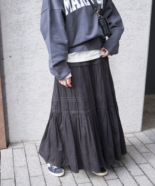 新品☆タグ付 メゾンドソイル ペイズリー柄 ギャザースカート ピンタック 新品☆タグ付 メゾンドソイル ペイズリー柄 ギャザースカート