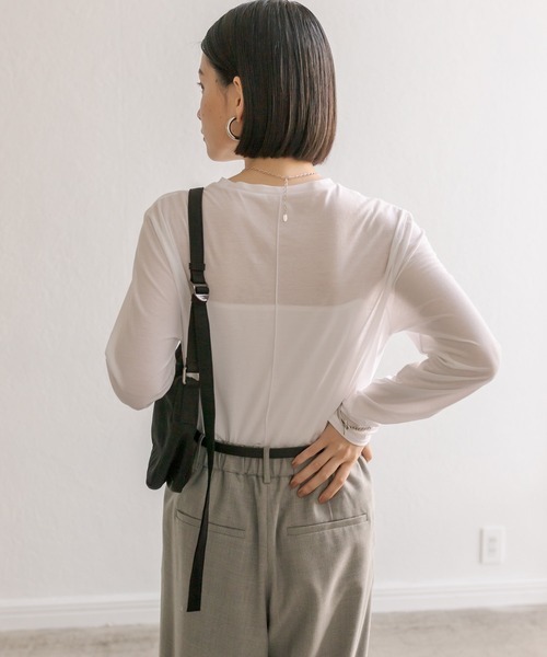 RIVE DROITE(リヴドロワ)の「セミシアーロンT(Tシャツ/カットソー・レディース・ベージュ/ブラック/ホワイト・FREE)」の10枚目の写真