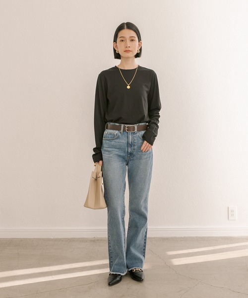 RIVE DROITE(リヴドロワ)の「セミシアーロンT(Tシャツ/カットソー・レディース・ベージュ/ブラック/ホワイト・FREE)」の22枚目の写真