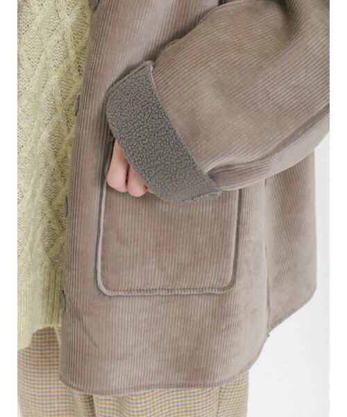 Samansa Mos2(サマンサ モスモス)の「リバーシブルボンディングミドル丈コート(その他アウター・レディース・モカ/チャコールグレー/オフホワイト・F)」の6枚目の写真