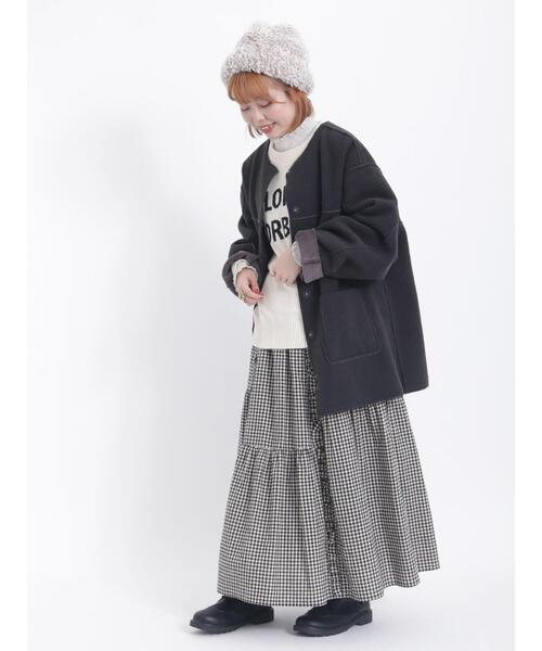 Samansa Mos2(サマンサ モスモス)の「リバーシブルボンディングミドル丈コート(その他アウター・レディース・モカ/チャコールグレー/オフホワイト・F)」の13枚目の写真