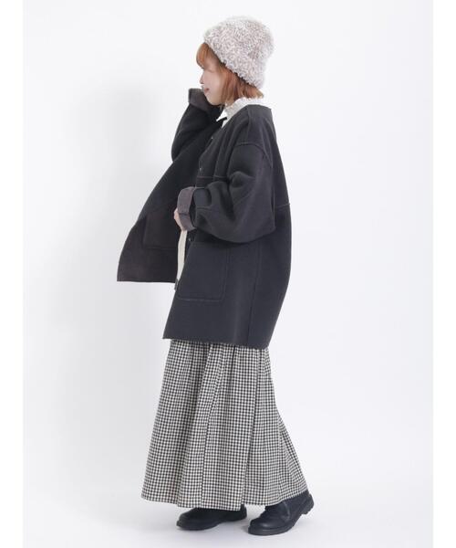 Samansa Mos2(サマンサ モスモス)の「リバーシブルボンディングミドル丈コート(その他アウター・レディース・モカ/チャコールグレー/オフホワイト・F)」の14枚目の写真