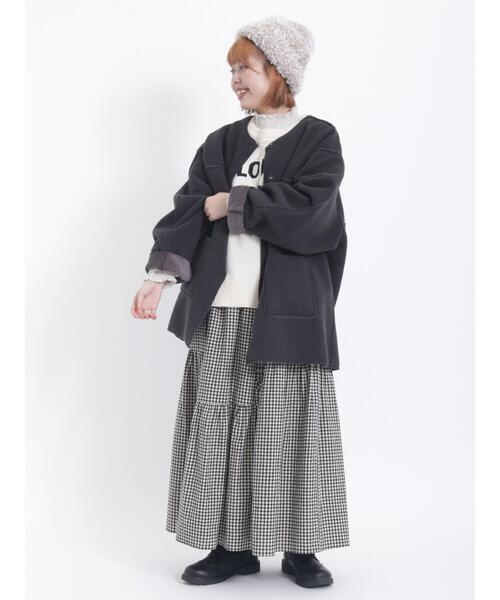 Samansa Mos2(サマンサ モスモス)の「リバーシブルボンディングミドル丈コート(その他アウター・レディース・モカ/チャコールグレー/オフホワイト・F)」の16枚目の写真