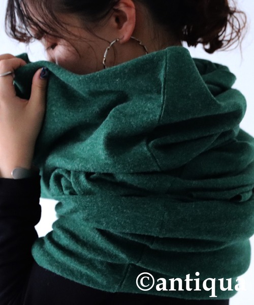 antiqua（アンティカ）の「変形4wayロングスヌード（ネックウォーマー/スヌード・レディース・ブラック/グリーン/ブルー/パープル/ブルーグリーン・FREE）」の11枚目の写真