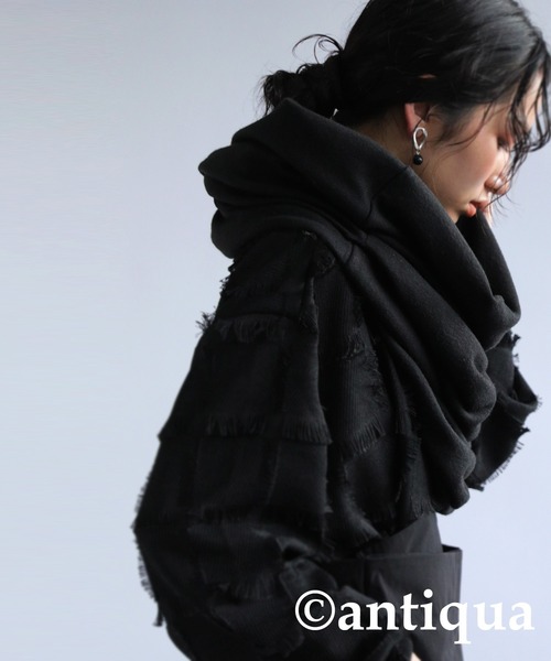 antiqua（アンティカ）の「変形4wayロングスヌード（ネックウォーマー/スヌード・レディース・ブラック/グリーン/ブルー/パープル/ブルーグリーン・FREE）」の9枚目の写真