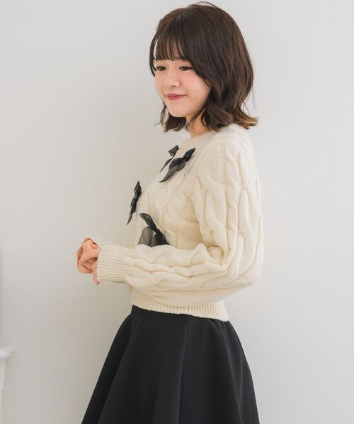 ems excite（エムズエキサイト）の「オーガンジーリボンNTPO（ニット/セーター・レディース・ピンク/ブルー/ナチュラル・FREE）」の16枚目の写真