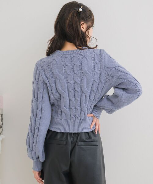 ems excite（エムズエキサイト）の「オーガンジーリボンNTPO（ニット/セーター・レディース・ピンク/ブルー/ナチュラル・FREE）」の4枚目の写真