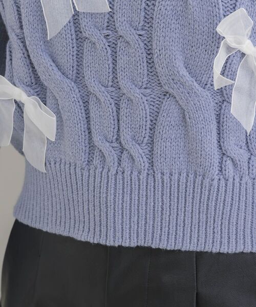 ems excite（エムズエキサイト）の「オーガンジーリボンNTPO（ニット/セーター・レディース・ピンク/ブルー/ナチュラル・FREE）」の6枚目の写真