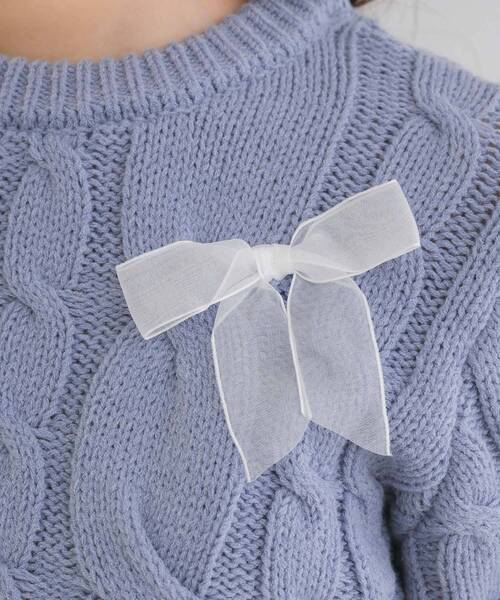 ems excite（エムズエキサイト）の「オーガンジーリボンNTPO（ニット/セーター・レディース・ピンク/ブルー/ナチュラル・FREE）」の7枚目の写真