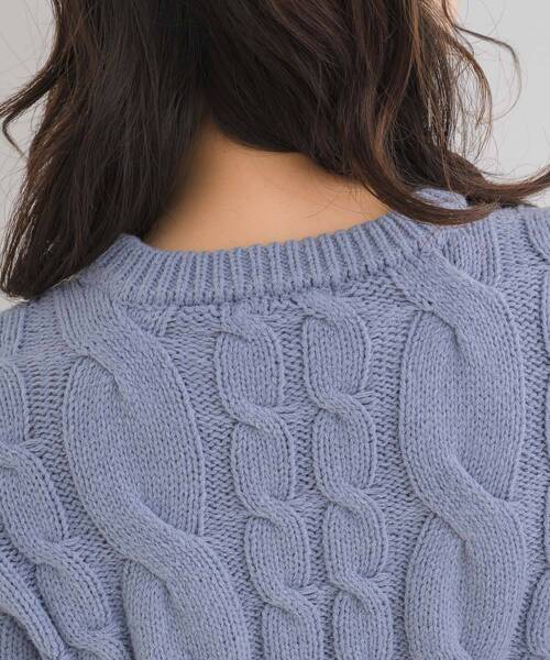 ems excite（エムズエキサイト）の「オーガンジーリボンNTPO（ニット/セーター・レディース・ピンク/ブルー/ナチュラル・FREE）」の9枚目の写真