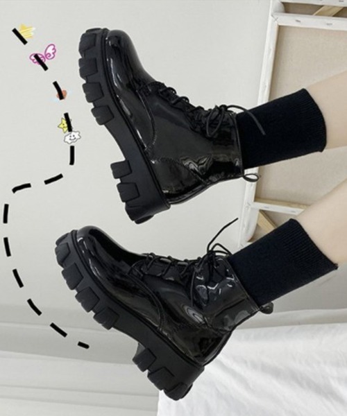 Miniministore(ミニミニストア)の「ショートブーツ レディース厚底ブーツ韓国(ブーツ・レディース・ブラック系2/ブラック系1・25.0cm/24.5cm/24.0cm/23.5cm/23.0cm/22.5cm/25.5cm)」の11枚目の写真