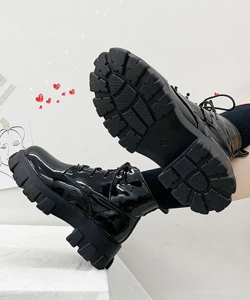 Miniministore(ミニミニストア)の「ショートブーツ レディース厚底ブーツ韓国(ブーツ・レディース・ブラック系2/ブラック系1・25.0cm/24.5cm/24.0cm/23.5cm/23.0cm/22.5cm/25.5cm)」の12枚目の写真